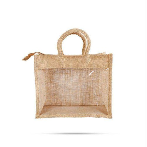 Jute Cotton Bag (one side transparent)
