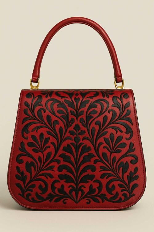 Vintage Embossed Floral Handbag