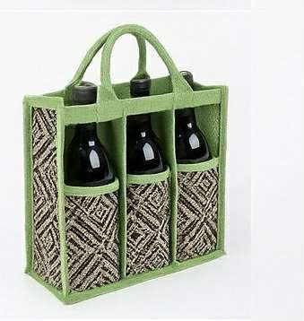 Jute Cotton Wine Bag
